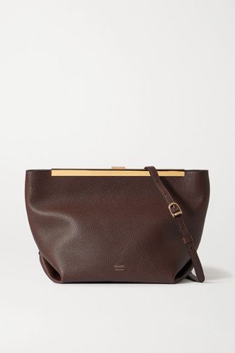 Augusta Textured-leather Shoulder Bag - Dark brown