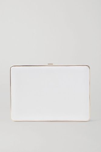 Square Compact Satin Clutch - Cream