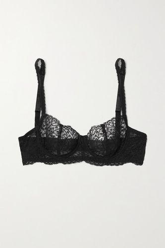 Allegra Stretch-lace Underwired Balconette Bra - Black