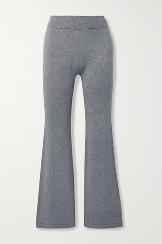 Mélange Wool And Cashmere-blend Flared Pants - Gray