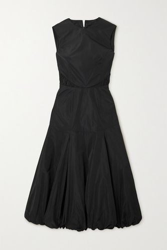 Yoko Ruched Cotton-taffeta Midi Dress - Black