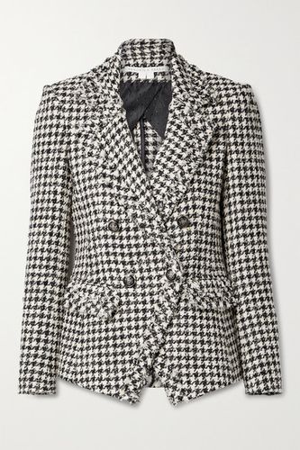 Taja Double-breasted Houndstooth Cotton-blend Tweed Blazer - Gray
