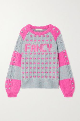 Ellyn Two-tone Knitted Sweater - Fuchsia