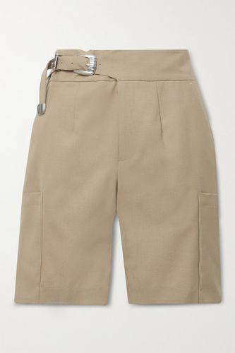 Diego Belted Wool-blend Shorts - Beige