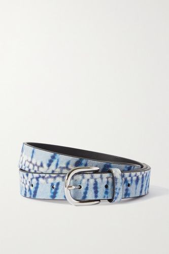 Zap Tie-dyed Suede Belt - Blue
