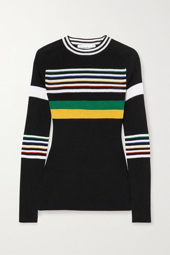 Striped Cotton-blend Sweater - Black