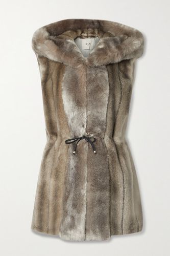 Skate Moss Hooded Faux Fur Vest - Gray