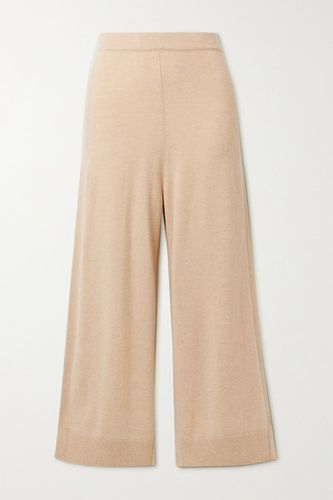 Cropped Cashmere Wide-leg Pants - Sand