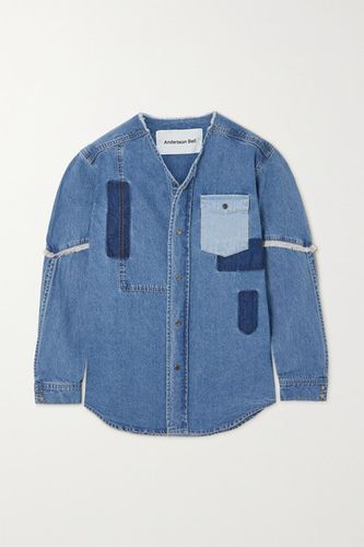 Nicola Frayed Patchwork Denim Shirt - Mid denim