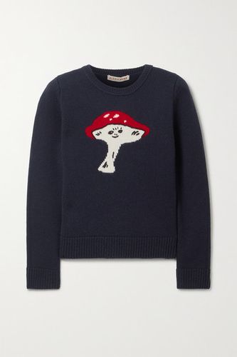 Fun Guy Intarsia Wool Sweater - Navy