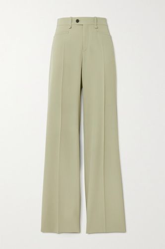 Wool Wide-leg Pants - Green