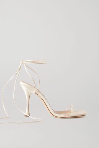 Satin And Pvc Sandals - Off-white