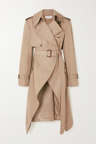 Asymmetric Cotton-gabardine Trench Coat - Beige