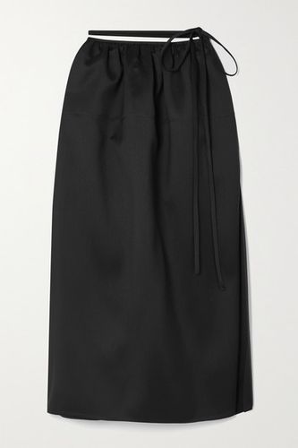 Wool And Silk-blend Wrap Skirt - Black