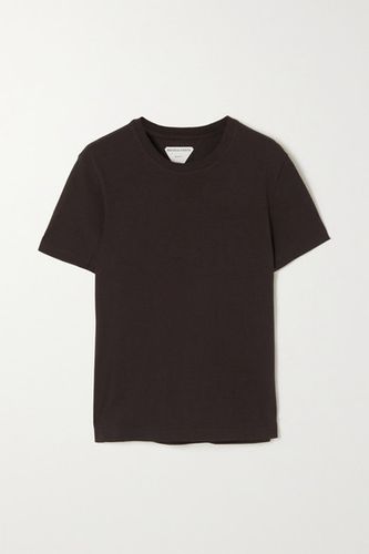 Washed Cotton-jersey T-shirt - Dark brown