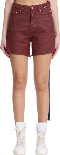 Trucker Cut Off Shorts In Bordeaux Denim