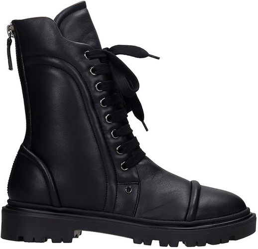 Combat Boots In Black Leather