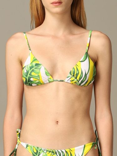 Swimsuit Janet Mc2 Saint Barth Triangle Swimsuit With Leaf Print