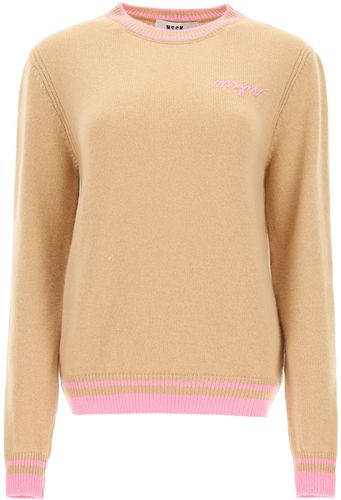 Sweater With Logo Embroidery