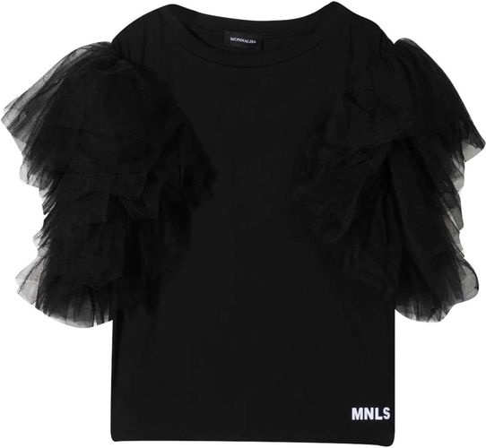Black T-shirt With Tulle