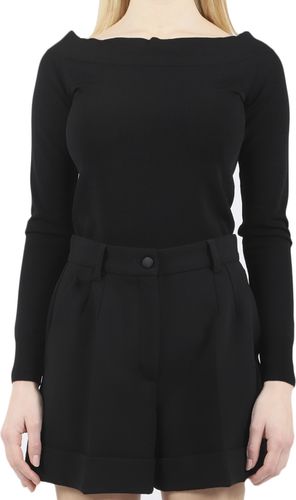 Black Boat Neck Sweater