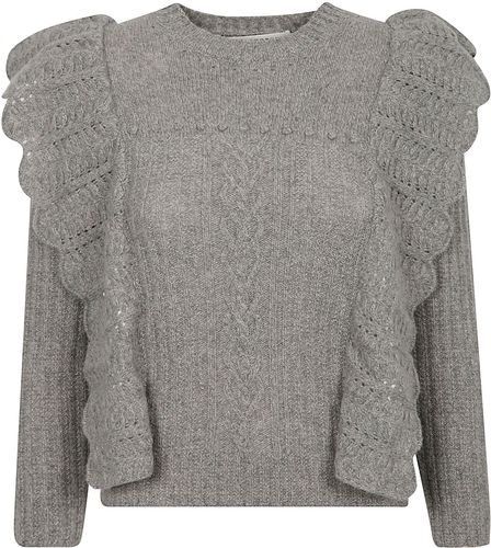 Ruffle Detail Ribbed Sweater