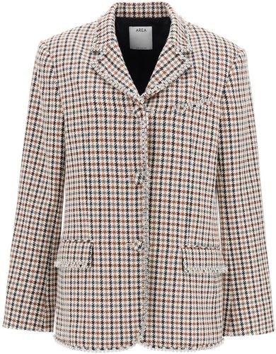 Houndstooth Blazer With Crystals