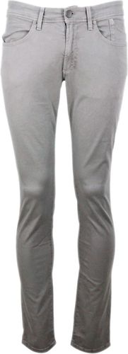 5-pocket Trousers In Stretch Textured Cotton With Zip With Slim Fit