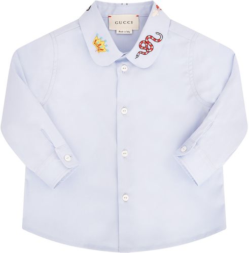 Light Blue Shirt For Babykids With Colorful Patch