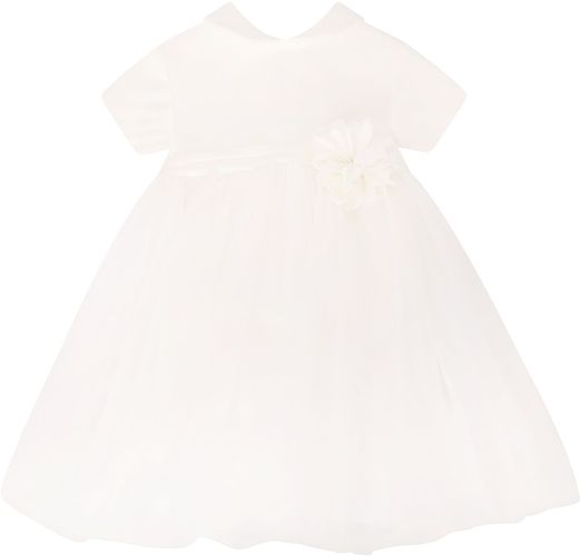 Ivory Dress With Bow And Flower