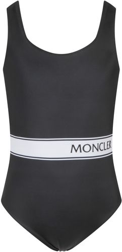 Black Swimsuit For Baby Girl With Logo