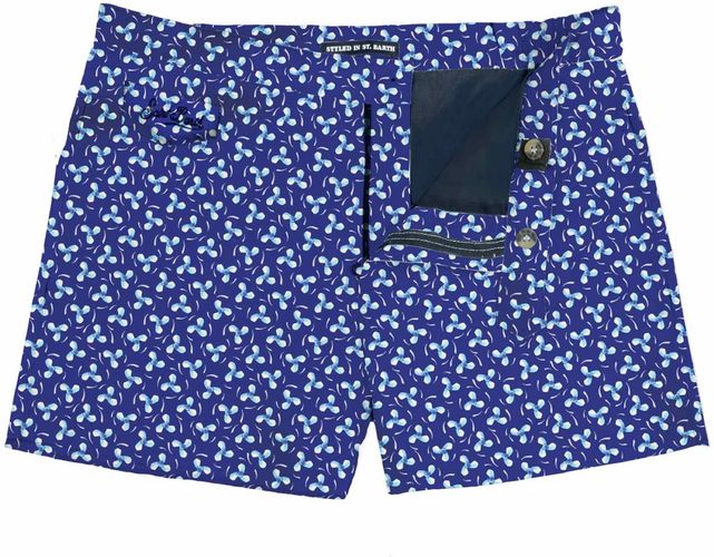 Blue Flower Vintage Style Swim Shorts