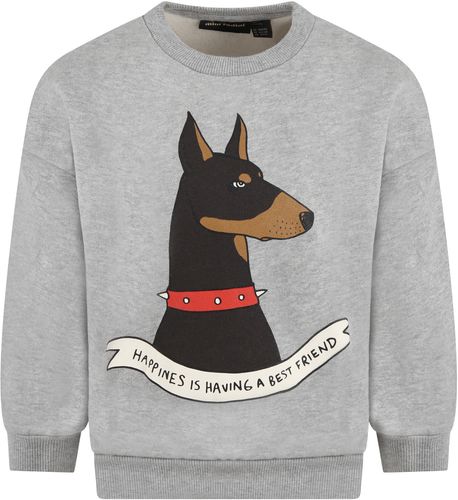 Grey Sweatshirt For Kids With Dog