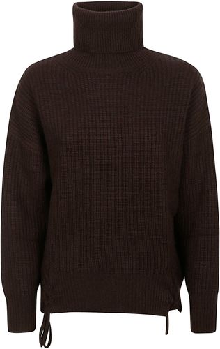 High-neck Side Slit Sweater