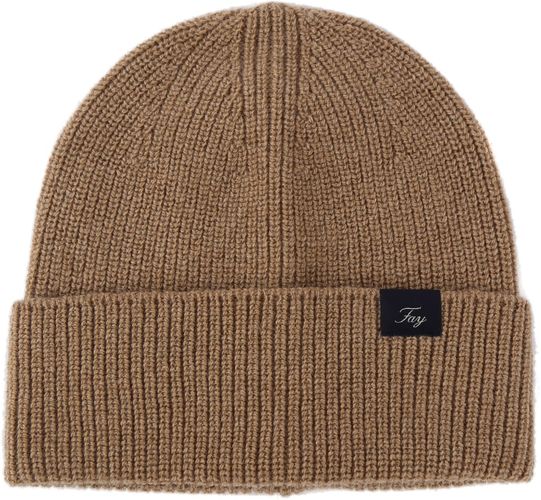 Ribbed Wool Hat With Logo Patch