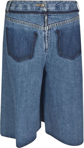 Cropped Length Pleated Jeans