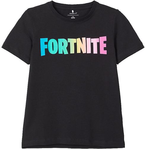 Maglietta 'Fortnite'  nero / turchese / giada / arancione pastello / rosa