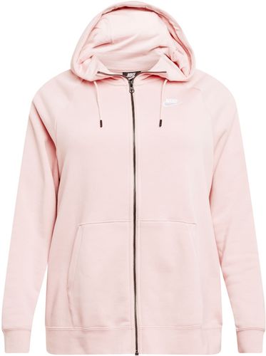 Giacca di felpa 'W NSW ESSNTL HOODY FZ FLC PLUS'  rosa antico / bianco