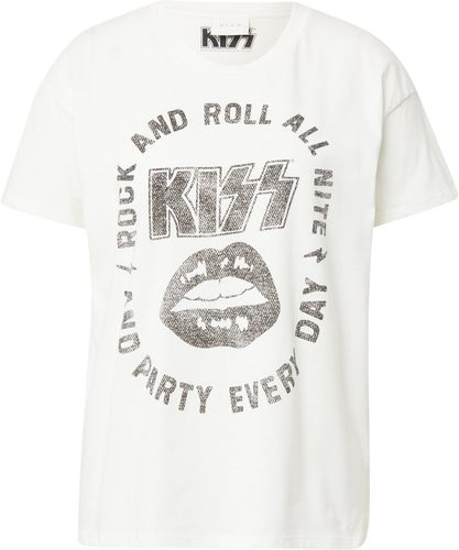 Maglietta 'Rocksy Kiss'  color fango / bianco