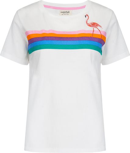 T-Shirt 'Maggie Flamingo Boardwalk'  bianco / colori misti