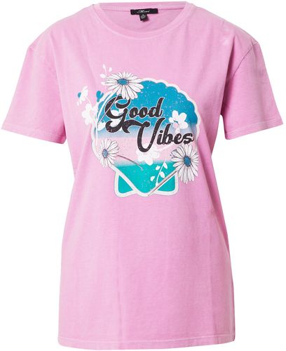 Maglietta 'Good Vibes'  blu reale / blu ciano / rosa / bianco