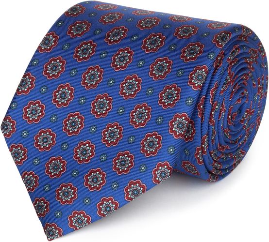 Cravatta su misura, Lanieri, Blu Scuro Twill Seta Microdisegni, Quattro Stagioni | Lanieri
