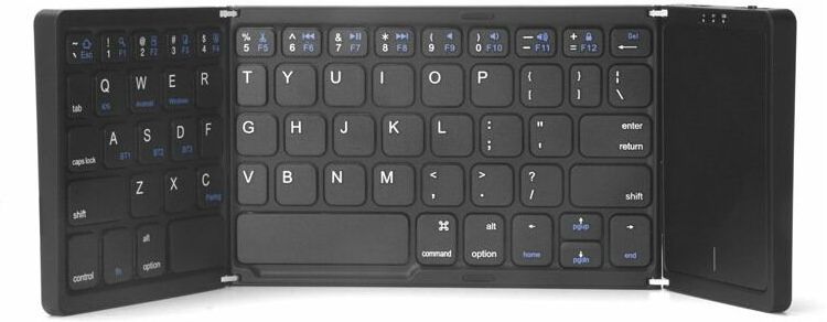 1 confezione nera B089T grande touchpad portatile tre pieghevole Bluetooth Wireless ios Android Tablet Phone Keyboard