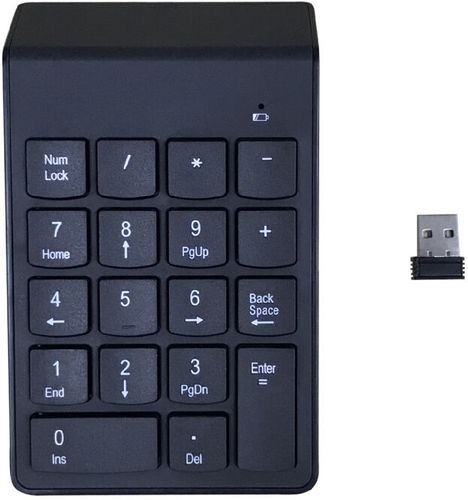1 confezione nera multifunzione a 18 tasti con ricarica wireless tastiera numerica per notebook tablet tastiera esterna piccola