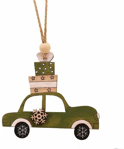 1 pezzo di legno appeso albero di Natale cabina alce auto ornamento festa di natale decorazioni per la casa