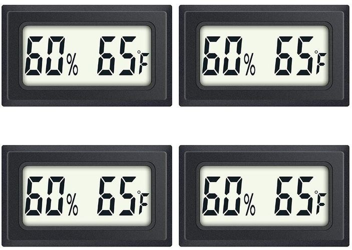 4-Pack Rettile Termometro Mini Digital Umidità Misuratori di Temperatura Calibro Igrometro Interno Termometro Igrometro con Fahrenheit ℉ per
