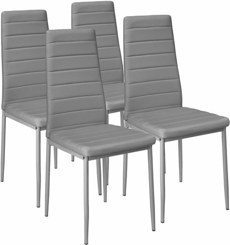 4 sedie da sala da pranzo in pelle sintetica - sedie moderne, sedie sala da pranzo, sedie da pranzo - grigio