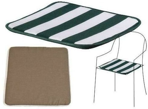 4pz cuscini cuscnino per sedia action seduta cm38x38xh2 cm arredo giardino colore: bianco/verde