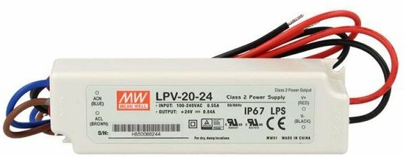 Alimentatore Trasformatore CV LPV-20-24 24V 20W 0,84A Impermeabile IP67 - Meanwell