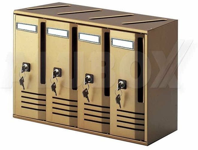 Casellario postale verticale 'Cubo' C4 Bronzo 4 cassetti - Alubox